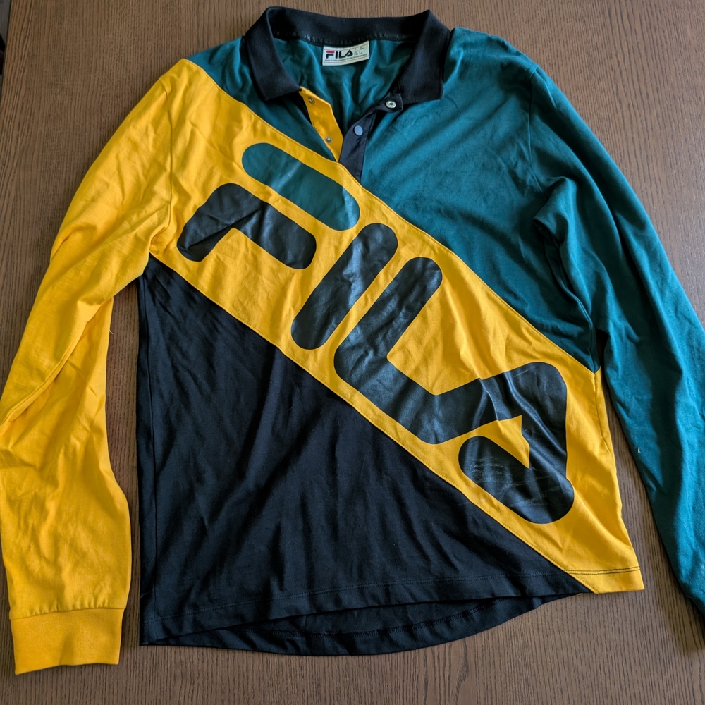 Fila Colorblock Long Sleeve Polo